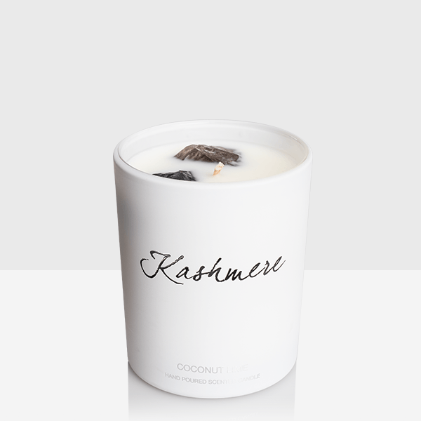 Coconut Lime Crystal Candle - Smoky Quartz