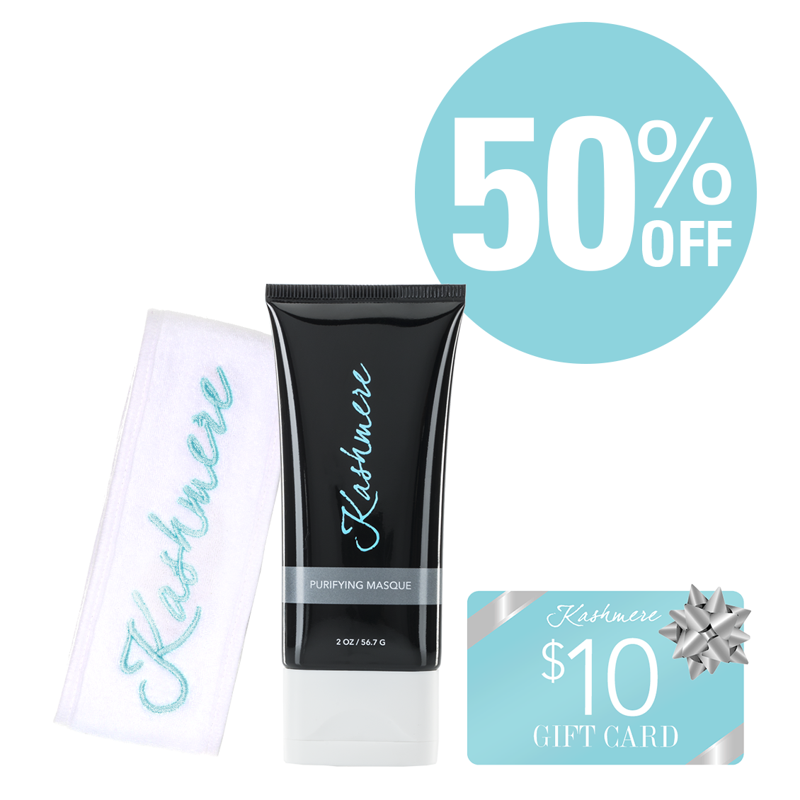 50% Off Purifying Masque + Head Wrap + $10 Gift Card